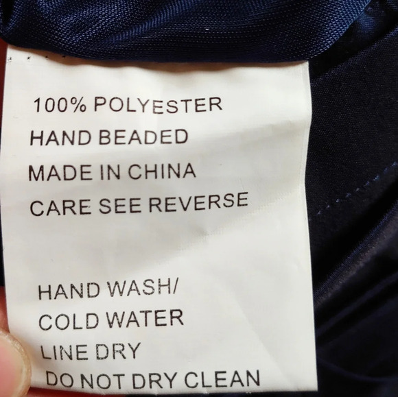 Social Occasions by Mon Cheri Strapless Taffeta Navy Blue Dress Size Women's 10 - Picture 8 of 8